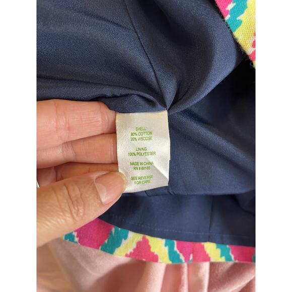 Lilly Pulitzer Womens Multi-Color Chevron Kirkland Hearts a Flutter Dress Size 8 - Picture 4 of 4